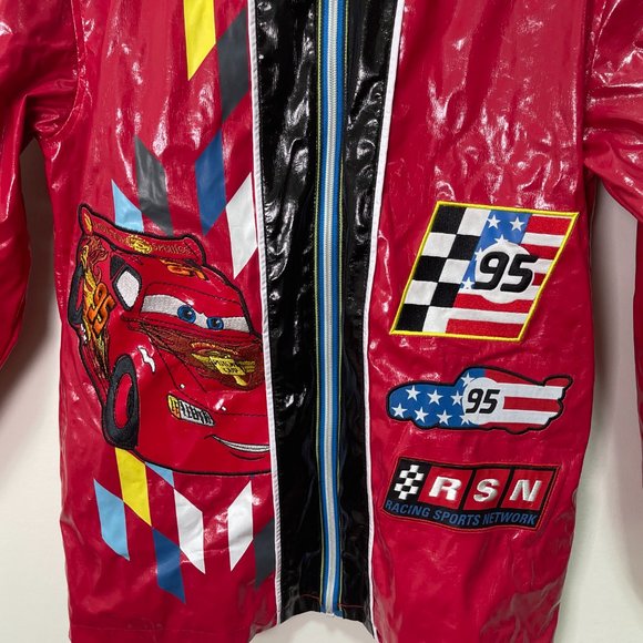 Disney Store Cars Lightning McQueen Rain Jacket/Coat sz 9/10 - Picture 3 of 16